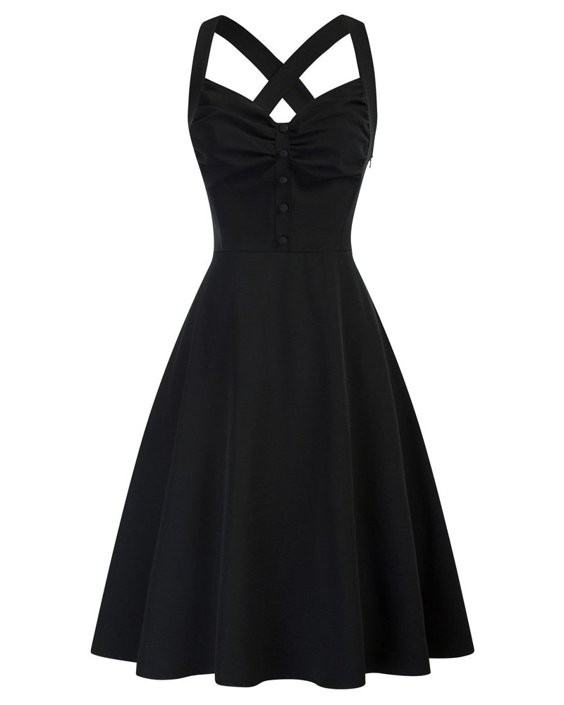 belle poque Seckill Offer⌛Halter Dresses for Wedding Guest Sweetheart Neck 1950s Vintage Dresses