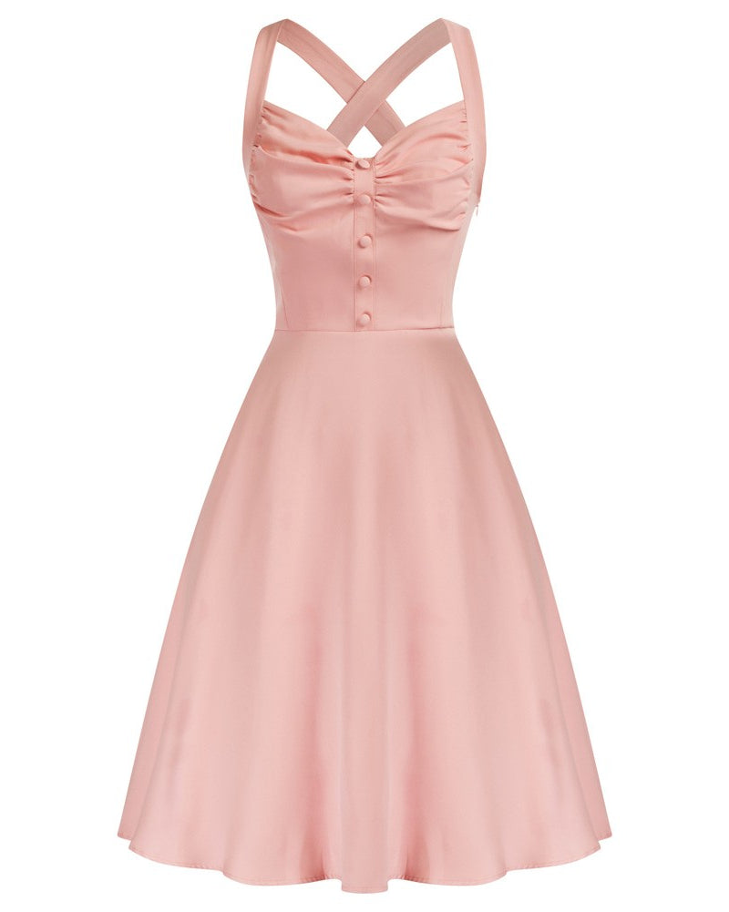 belle poque Seckill Offer⌛Halter Dresses for Wedding Guest Sweetheart Neck 1950s Vintage Dresses