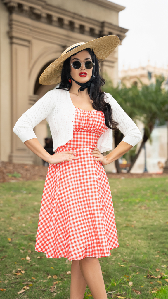 belle poque Hollowed-Out Cardigan 3/4 Sleeve V-Neck Button-up Cropped Knitwear