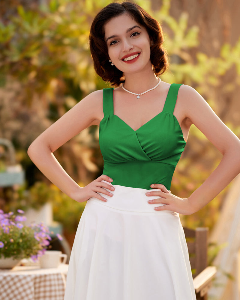 belle poque Seckill Offer⌛Solid Clolor Surplice V-Neck Tops Slim Fit Ruched Bodice Tops