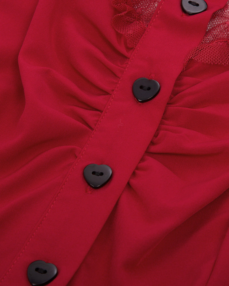 belle poque 1950s Retro Vintage Shirts Polka Dots Mesh Rockabilly Blouse Short Sleeves Tops