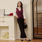 belle poque Women Handkerchief Hem Vest Coat Surplice V-Neck Slit Back Waistcoat