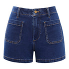 belle poque 2026 Women Jean Shorts High Waisted Micro Cargo Denim Shorts Blue