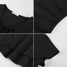 belle poque 2026 Women's Tops Pleated Bow Tie Front Shirts Spring Summer Casual Knit Top