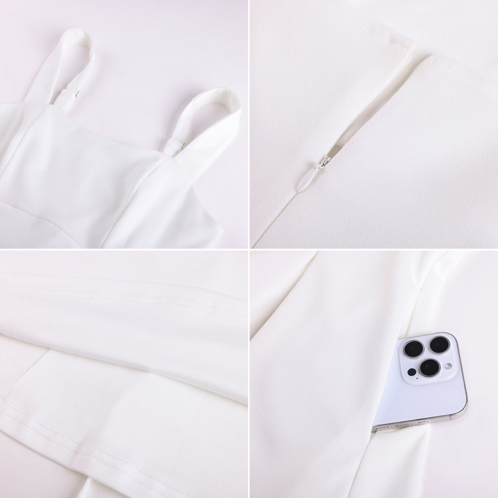 belle poque 1980s Vintage Womens Midi Dress Square Neck Wedding Guest Dresses