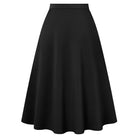 belle poque 1980s Vintage A-Line Midi Skirt Work Business Skirts with Pockets Black