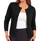 belle poque Belle Poque Women Fall Cardigan Sweater Button Up Cropped Cardigan Lightweight Crew Neck Sweater 2026