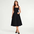 belle poque Women's Midi Dress Semi Formal Elegant Dress for Cocktail Party with Pockets