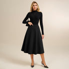 belle poque 1980s Vintage A-Line Midi Skirt Work Business Skirts with Pockets