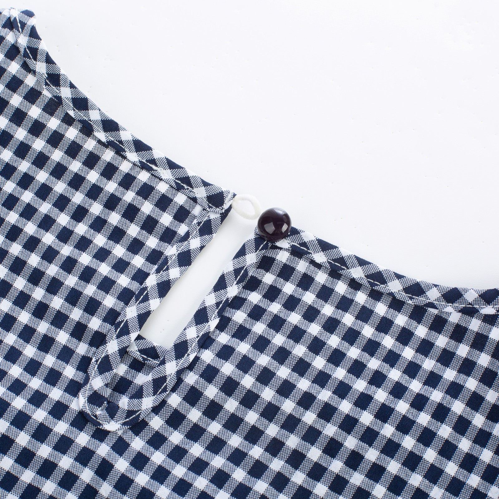 belle poque BP Women Vintage Plaided Tops Flutter Sleeve Crew Neck Keyhole Back Tops