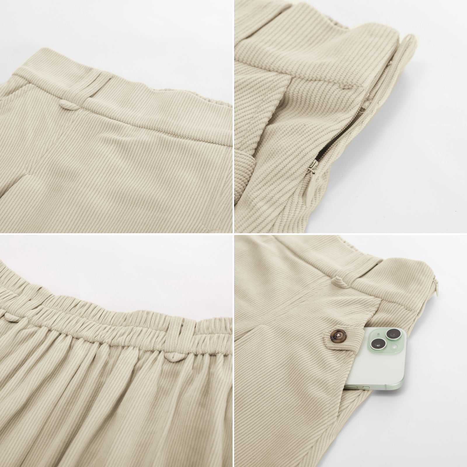 belle poque Vintage Swing Skirt Elastic Waist Flared A-Line Mid-Calf Skirt