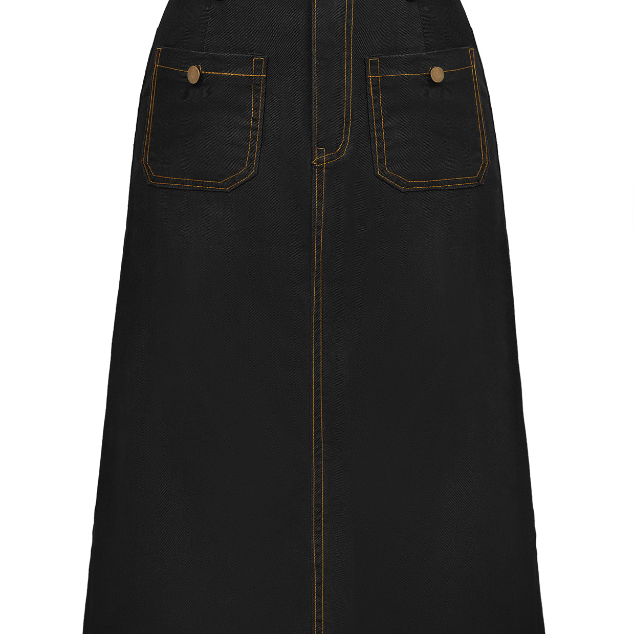 Denim Skirt with Belt Knee Length High Waisted Jean Skirts for Women
