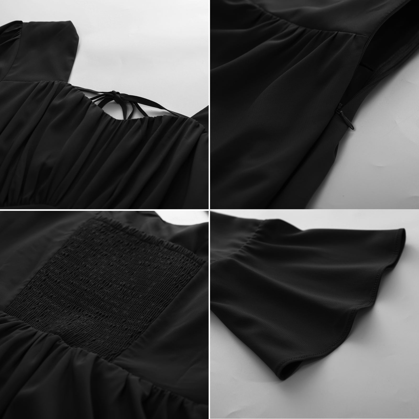 belle poque Vintage 3-Layer Cake Dress Long Sleeve Square V-Neck A-Line Midi Dress