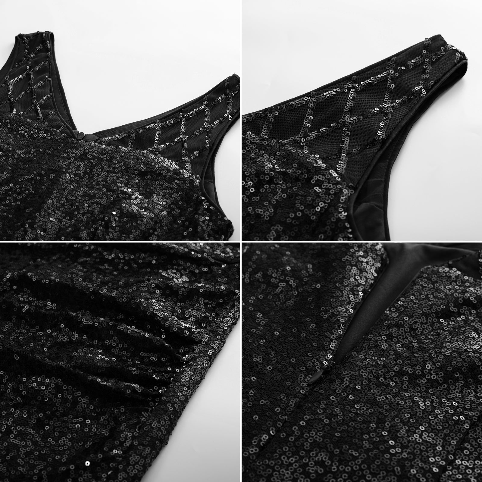 belle poque Sequin Dress Simple 1920s Flapper Cocktail Party Dresses