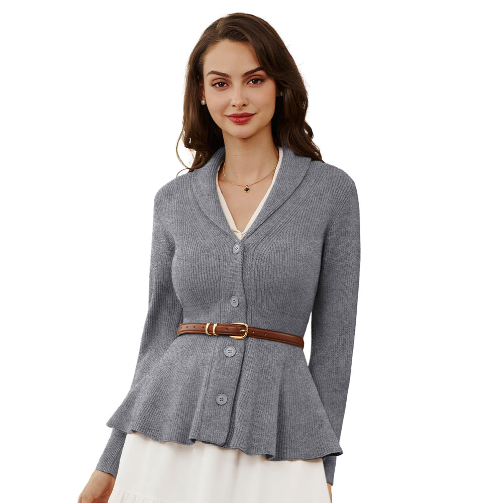 belle poque Vintage Cardigan Sweater Shawl Lapel Button Down Sweater Outwear Coat