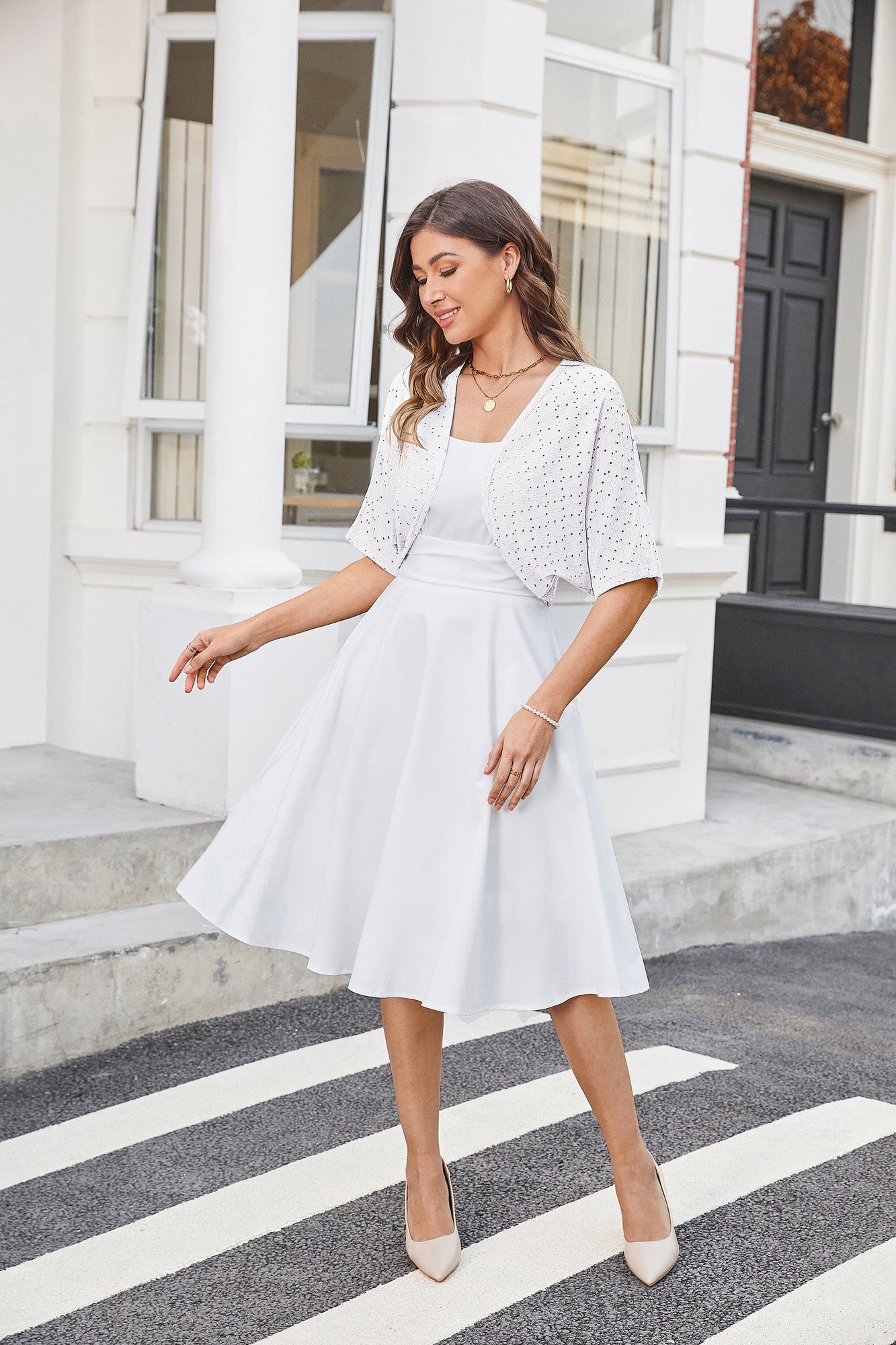 belle poque Vintage Open Front Bolero Shrug Batwing Short Sleeve