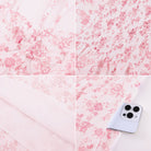 belle poque 1950s Women's Sweatheart Floral Dress Ruched Midi Garden Party Dress