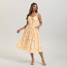 belle poque 2026 Womens Summer Dresses Floral Corset Dress Tie Front Cottagecore Dress