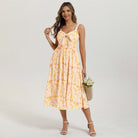 belle poque 2026 Womens Summer Dresses Floral Corset Dress Tie Front Cottagecore Dress