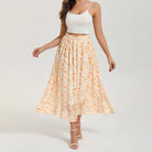 belle poque 2026 Women Vintage Swing Floral Skirt Comfy A-Line Maxi Skirt