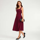 belle poque Women's Midi Dress Semi Formal Elegant Dress for Cocktail Party with Pockets