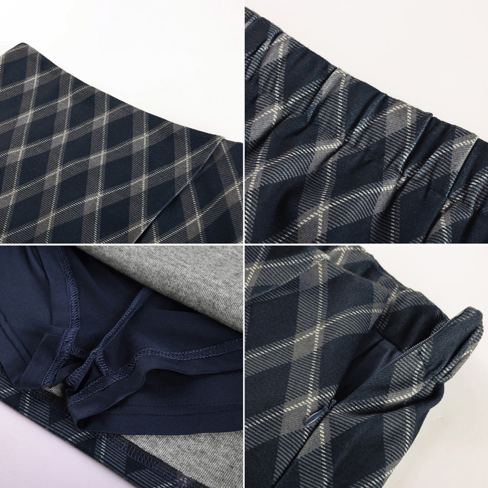 belle poque 1980s Vintage Women's Plaid Skirt Fall Mini Skirt for Outgoing