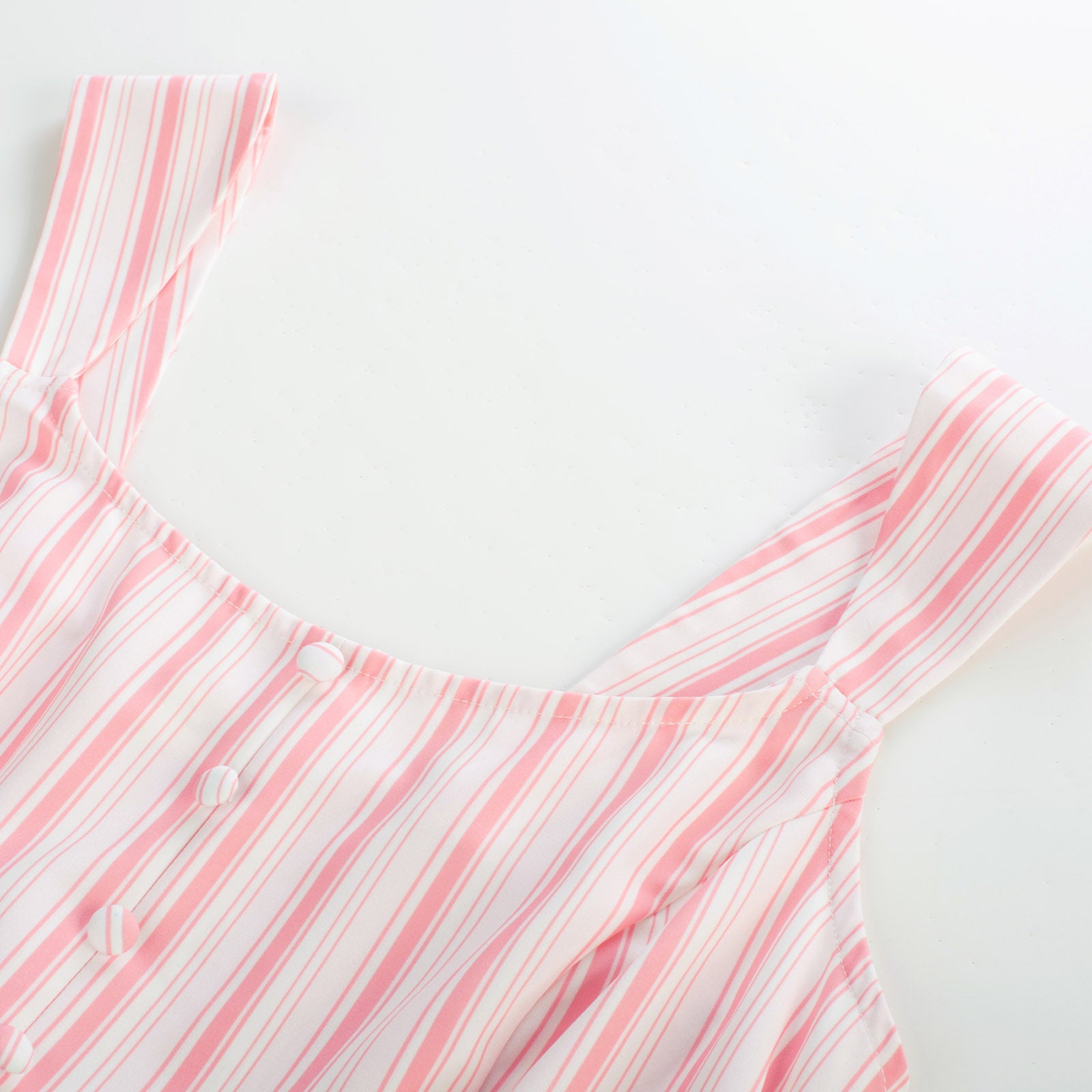 belle poque BP Women Vintage Striped Peplum Hem Tops Sleeveless Square Neck A-Line Tops