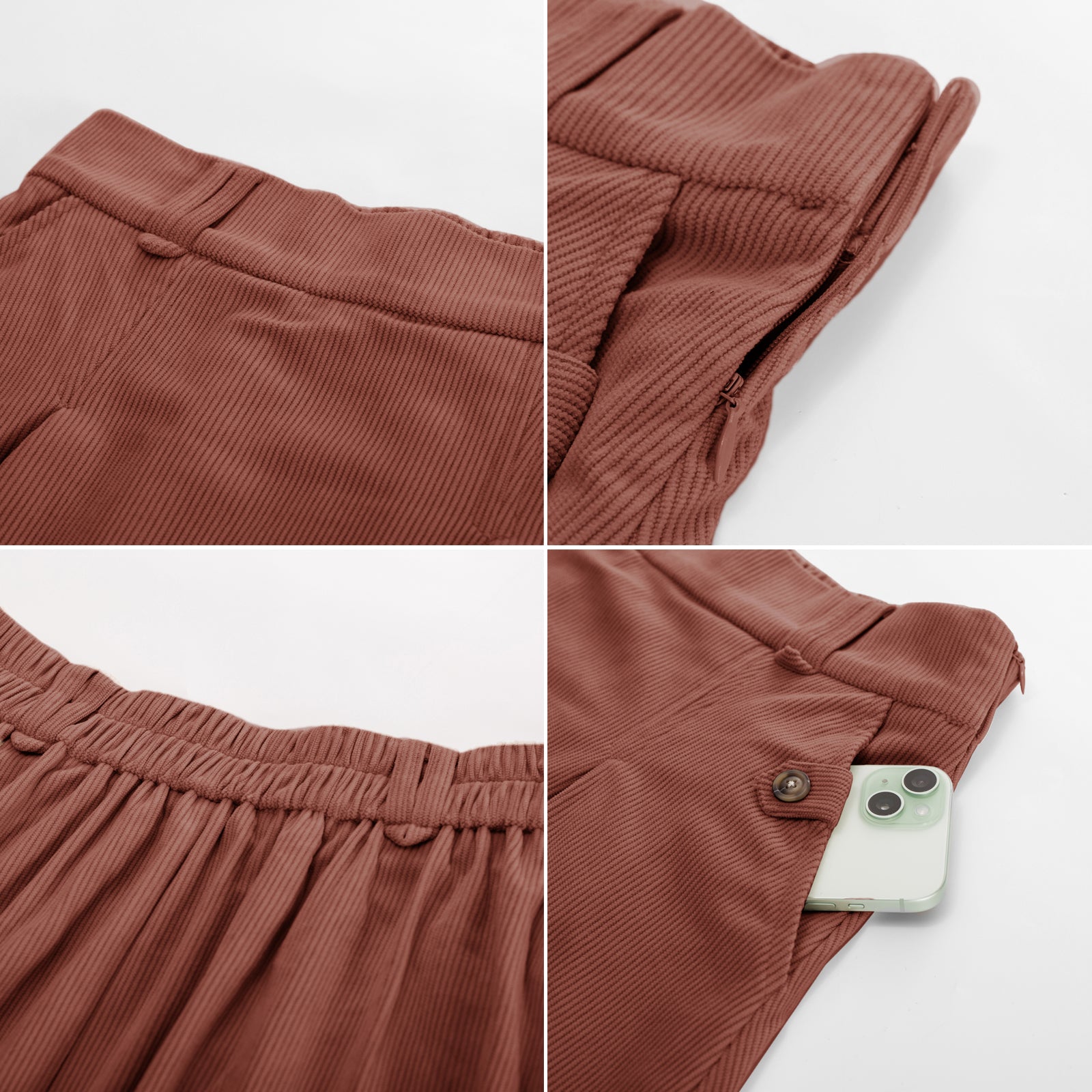 belle poque Vintage Swing Skirt Elastic Waist Flared A-Line Mid-Calf Skirt