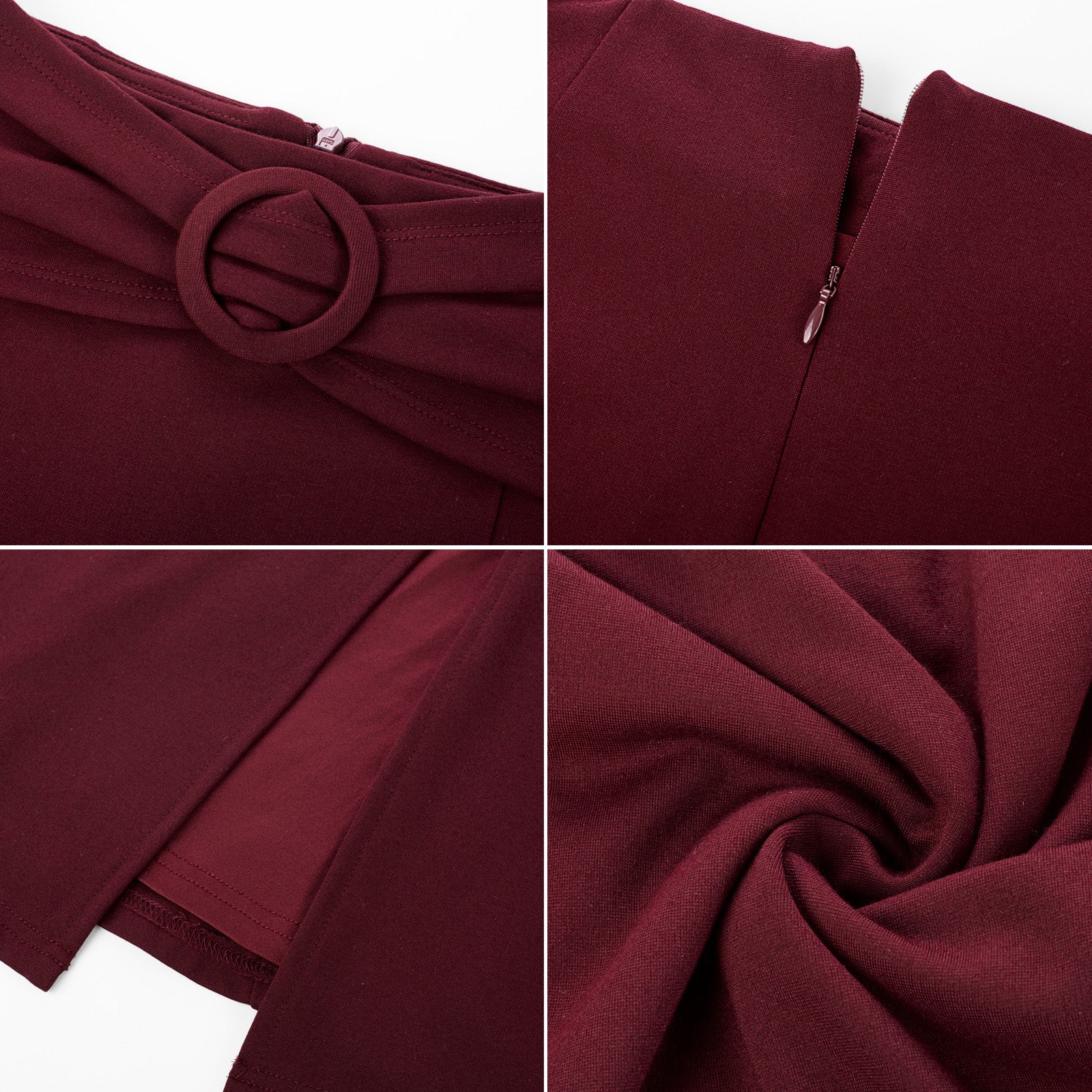 belle poque BP Women Vintage Front Slit Skirt Elastic Waist Mermaid Hem Bodycon Skirt