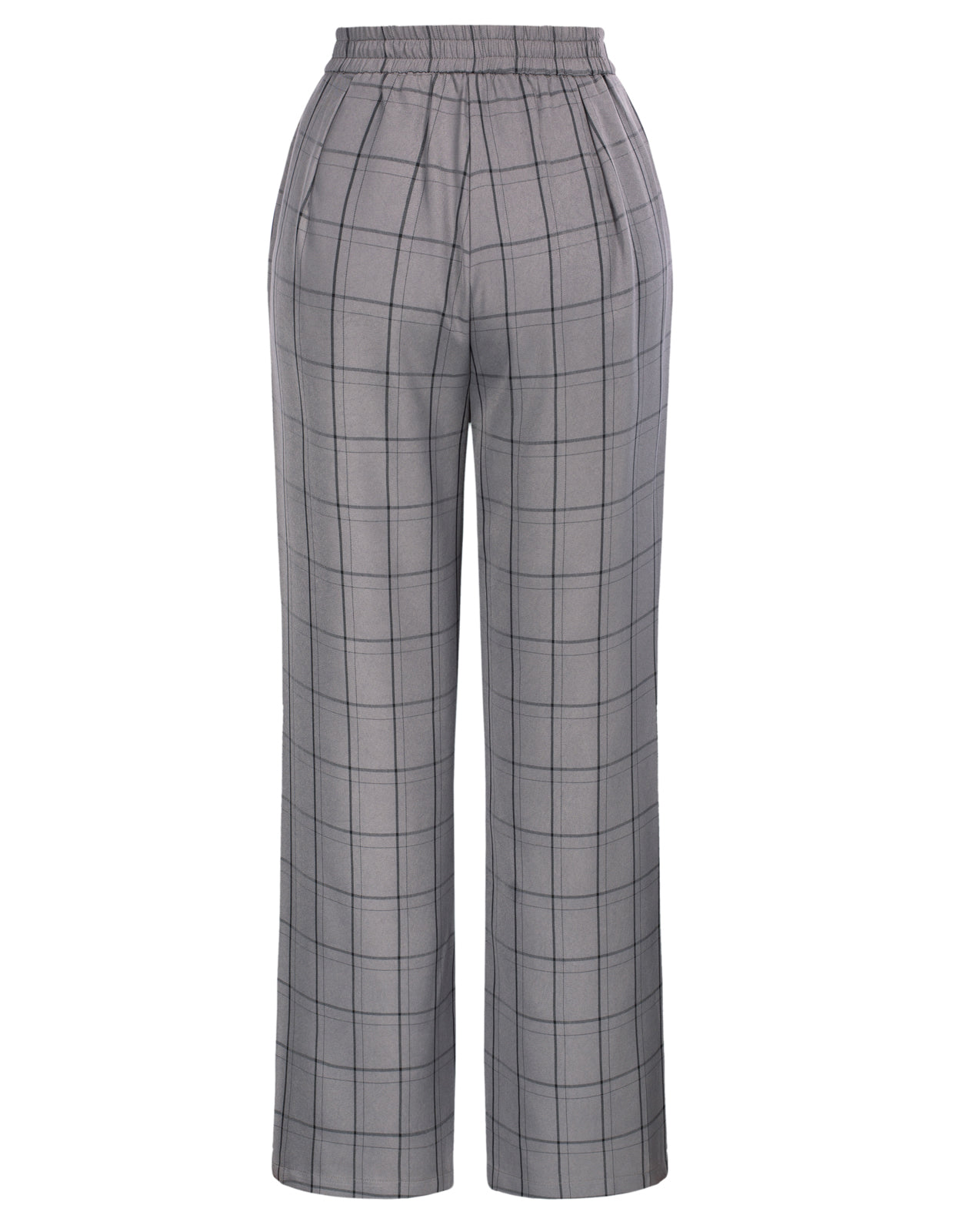 belle poque High Waisted Wide Leg Pants Button Decorated Casual Stretchy Trousers with Pockets