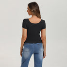 belle poque 2026 Spring Summer Cute Tops for Women Short Sleeve Crop Tops