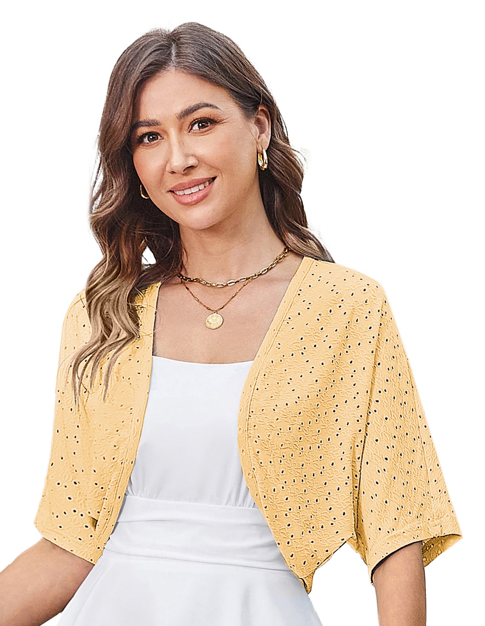 belle poque Vintage Open Front Bolero Shrug Batwing Short Sleeve