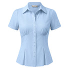 belle poque 2026 Womens Button Down Summer Cute Tops Blouses for Women Dressy Casual Blue