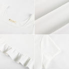 belle poque 2026 Spring Summer Ruffles Cute Tops for Women Short Sleeve Crop Tops