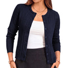 belle poque Belle Poque Women Fall Cardigan Sweater Button Up Cropped Cardigan Lightweight Crew Neck Sweater 2026