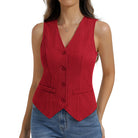 belle poque Women’s Vest Top Trendy Knitted Waistcoat Button Down Tops Suit Vest Tops
