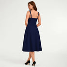 belle poque Women's Midi Dress Semi Formal Elegant Dress for Cocktail Party with Pockets