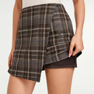 belle poque 1980s Vintage Women's Plaid Skirt Fall Mini Skirt for Outgoing