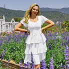 belle poque Vintage Dress 2026 Summer Layered Tiered Ruffle Swing Midi Dress