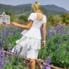 belle poque Vintage Dress 2026 Summer Layered Tiered Ruffle Swing Midi Dress