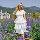 belle poque Vintage Dress 2026 Summer Layered Tiered Ruffle Swing Midi Dress