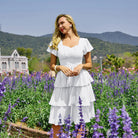 belle poque Vintage Dress 2026 Summer Layered Tiered Ruffle Swing Midi Dress