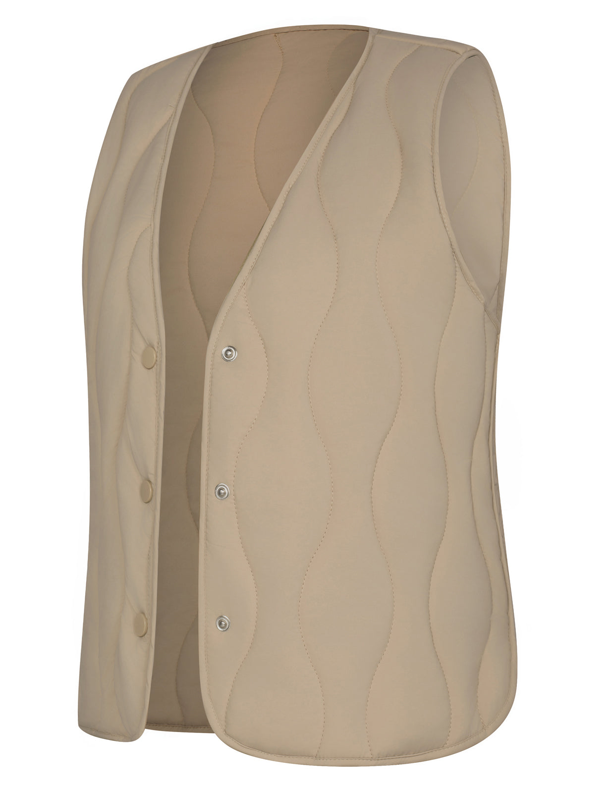 belle poque Vintage Padded Vest Sleeveless V-Neck Single Breasted Warm Vest Coat