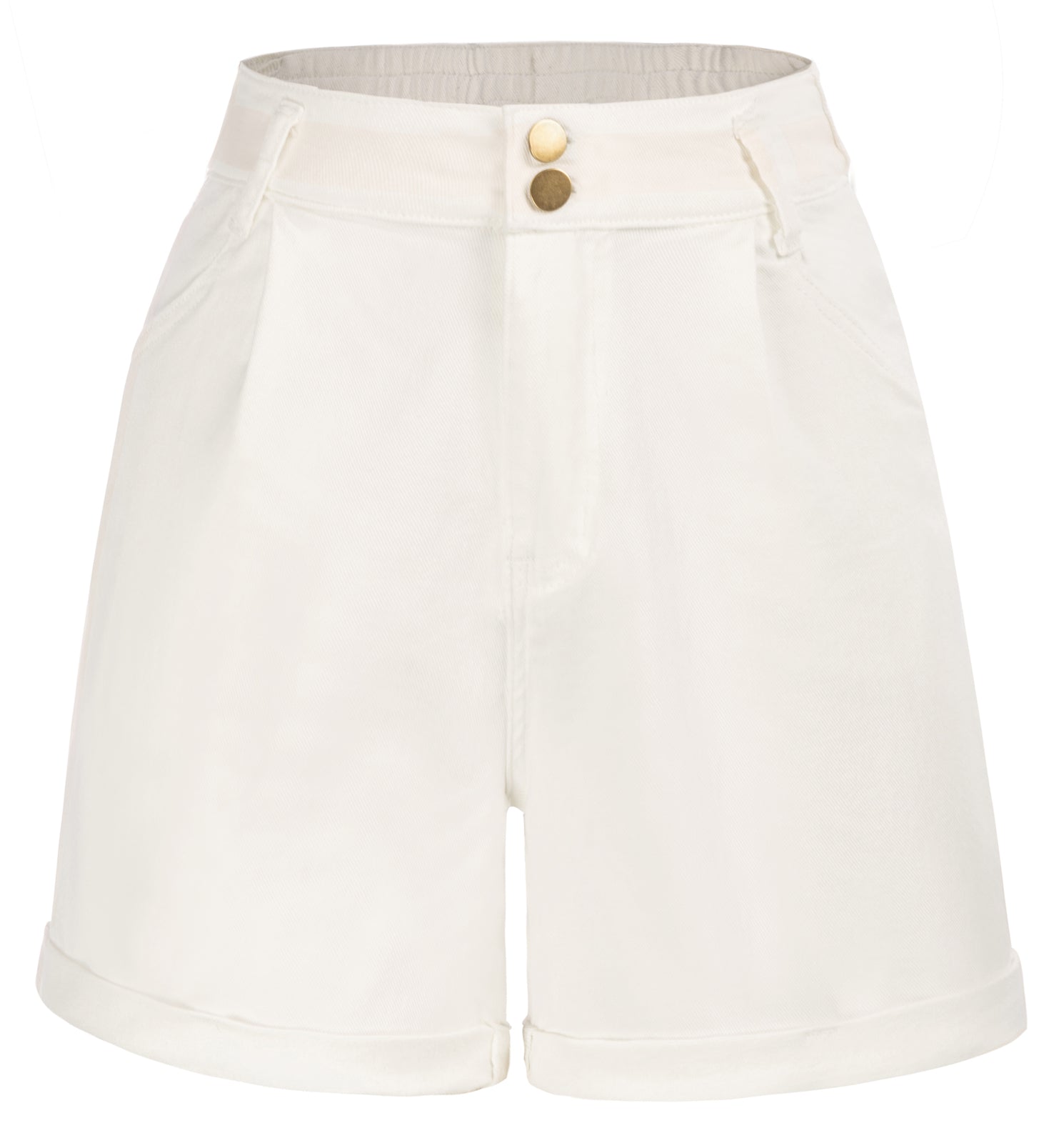 belle poque Bermuda Shorts Elastic Waist Wide Leg Shorts with Pockets & Belts