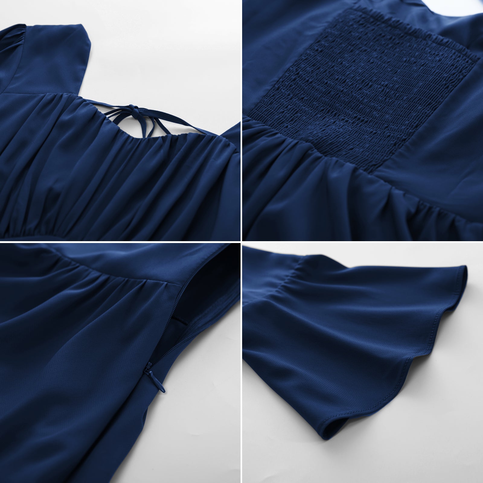 belle poque Vintage 3-Layer Cake Dress Long Sleeve Square V-Neck A-Line Midi Dress