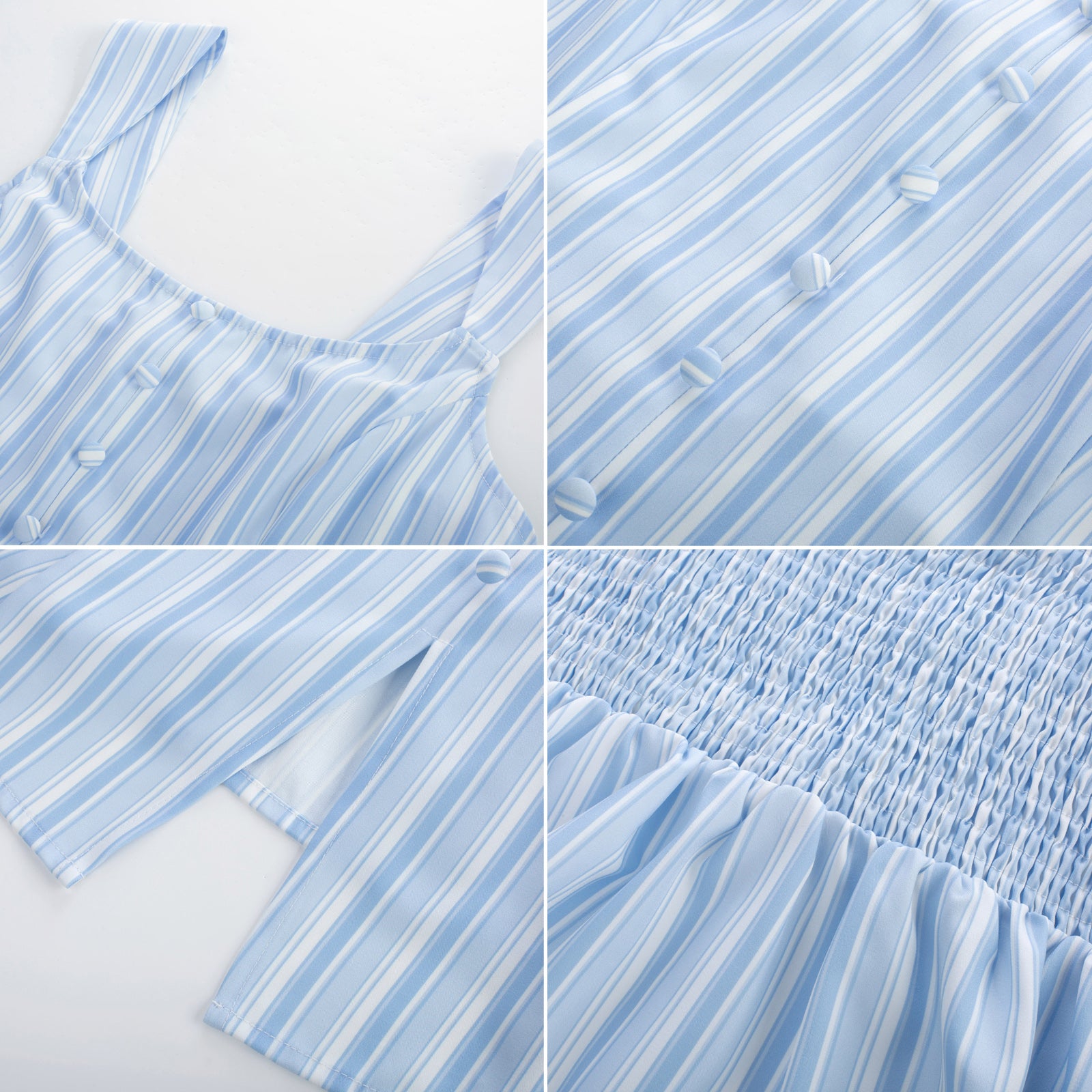 belle poque BP Women Vintage Striped Peplum Hem Tops Sleeveless Square Neck A-Line Tops