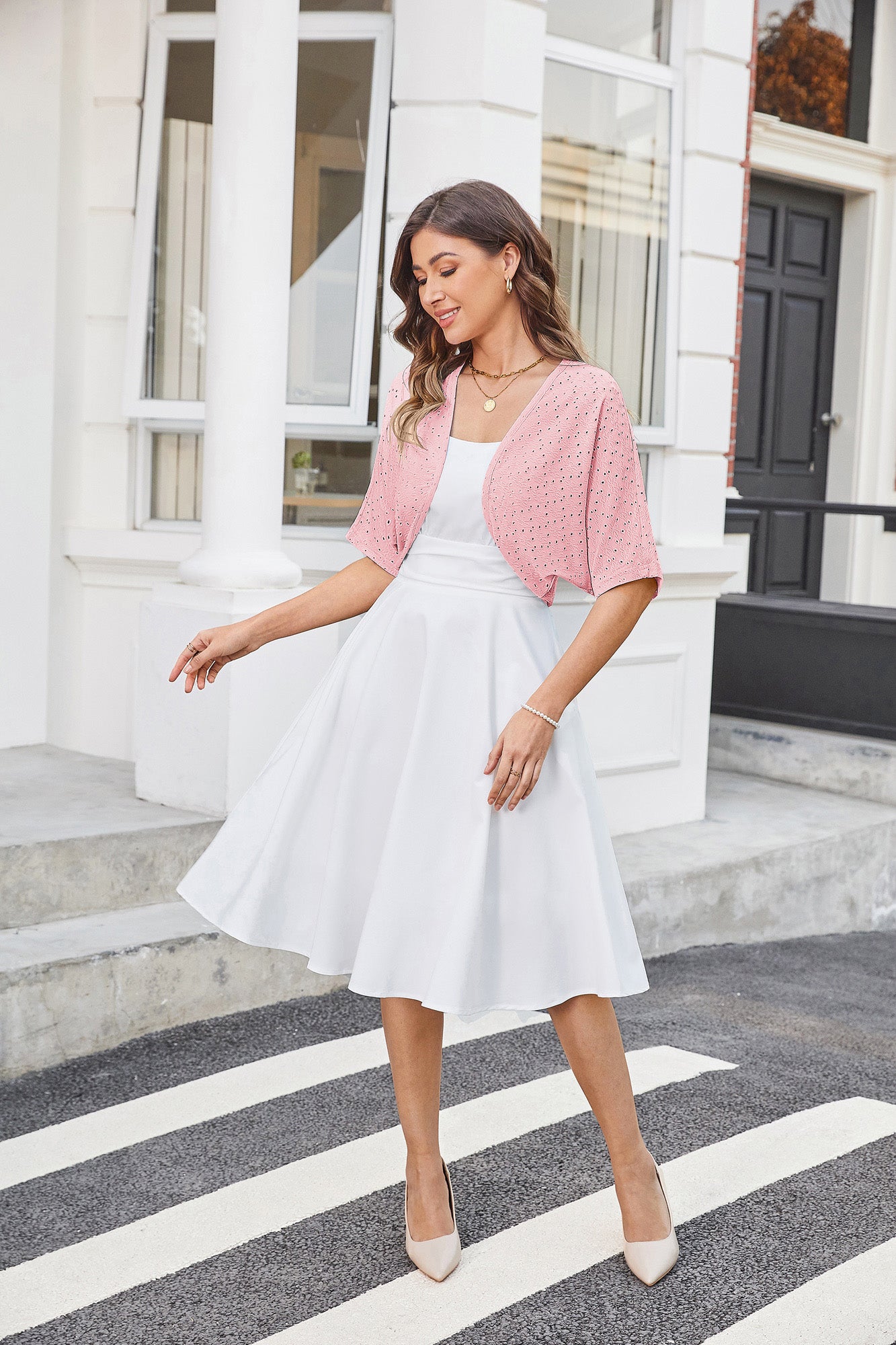 belle poque Vintage Open Front Bolero Shrug Batwing Short Sleeve