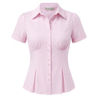 belle poque 2026 Womens Button Down Summer Cute Tops Blouses for Women Dressy Casual Pink