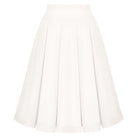 belle poque 2026 Women Spring Vintage Chiffon Skirt Below Knee Flared A-Line Skirt White