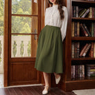 belle poque Women Vintage Swing Skirt Mid-Calf Length A-Line Skirt